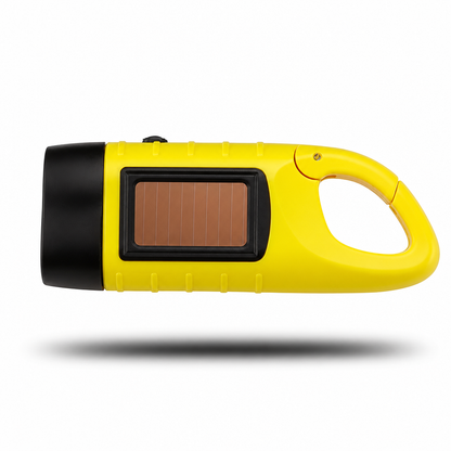 Portable Hand Crank and Solar Powered Flashlight