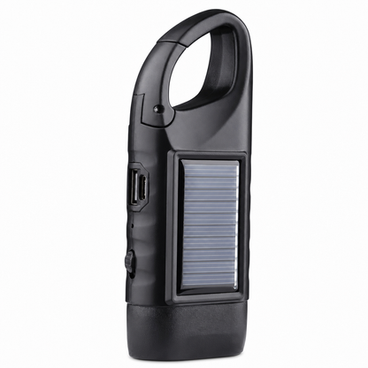 Portable Hand Crank and Solar Powered Flashlight