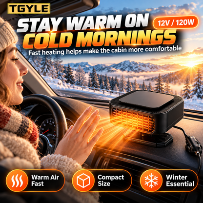 Portable Car Heater Defroster with 360-Degree Rotating Base