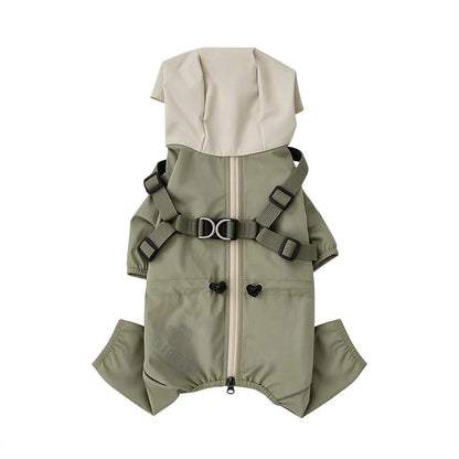 Waterproof Fleece-Lined Winter Dog Jacket with Integrated Leash D-Ring