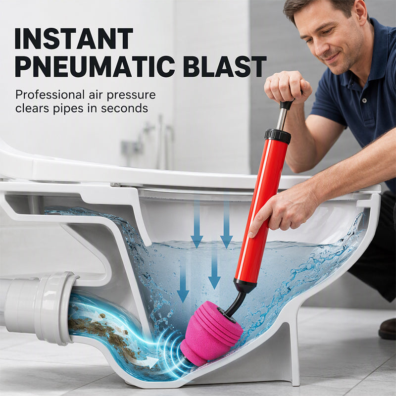 High-Pressure Air Drain Unclogger for Toilets and Pipes