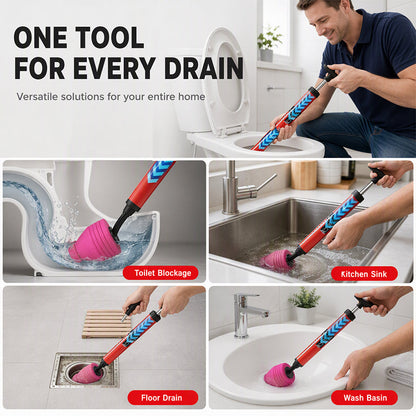 High-Pressure Air Drain Unclogger for Toilets and Pipes
