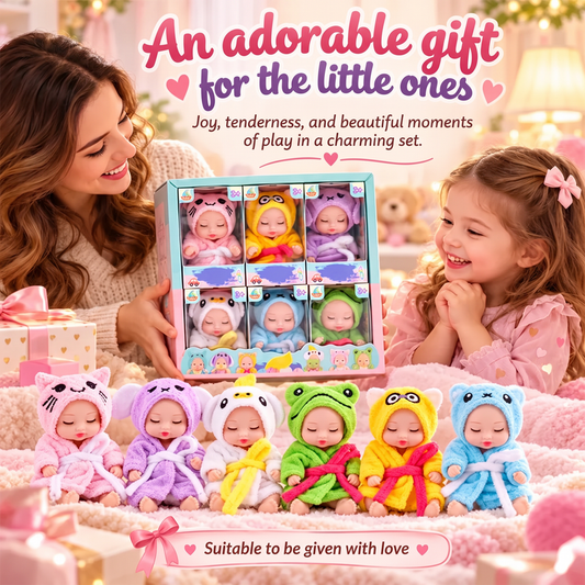 Mini Lifelike Realistic sleeping baby doll set with animal costumes