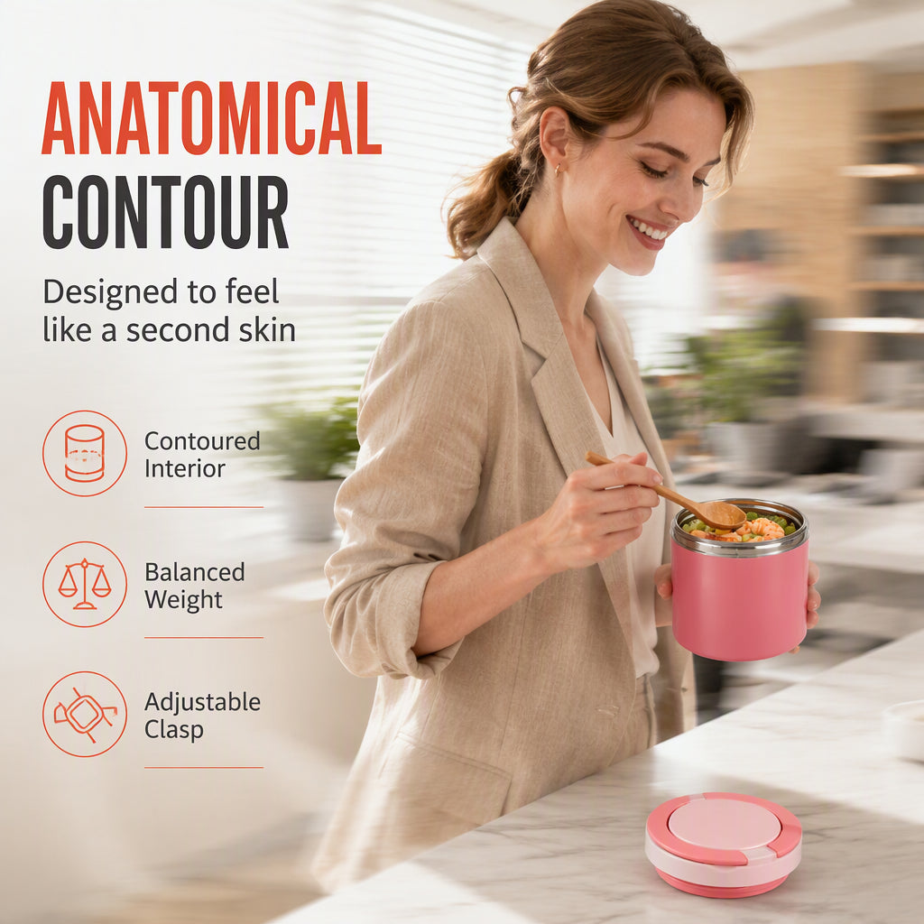 Insulated Stainless Steel Lunch Box with Lid – Stackable Food Container