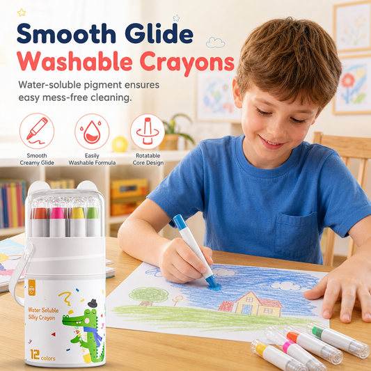 Washable Crayons and Oil Pastels for Kids