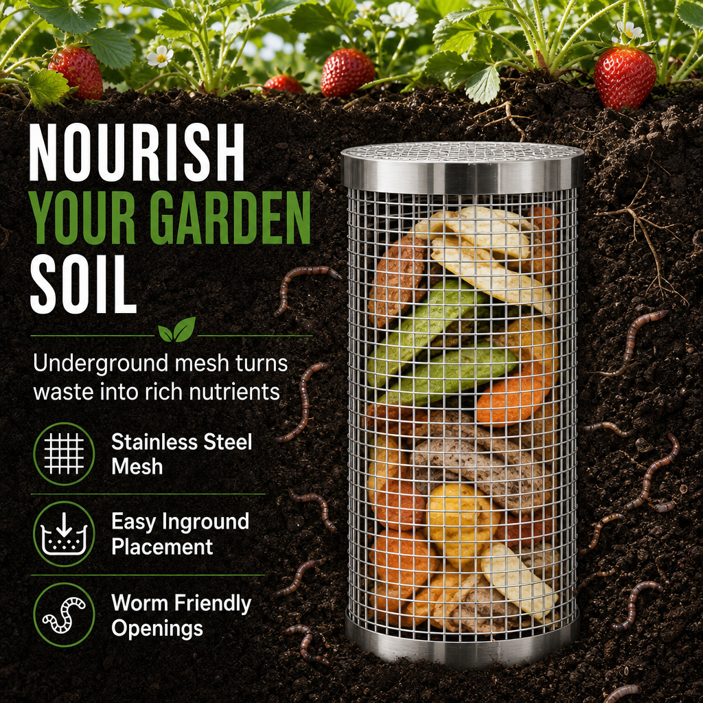 Stainless Steel Worm Composting Tube for Gardens