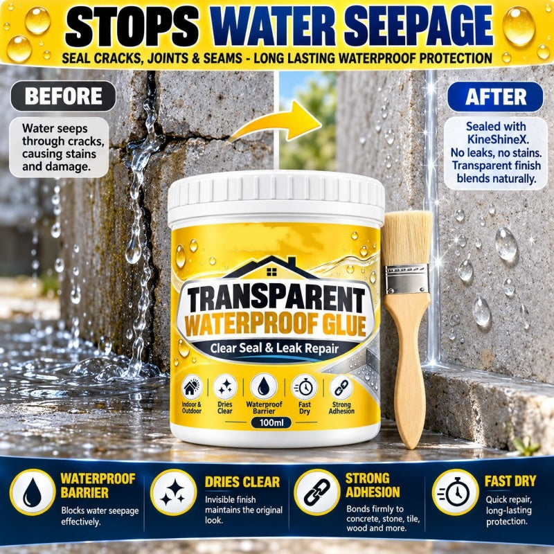Transparent Waterproof Glue with Brush for Leak Repair
