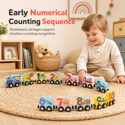 Magnetic Wooden Number Train, Early Learning Counting Toy, Perfect Gift for Toddlers Boys Girls