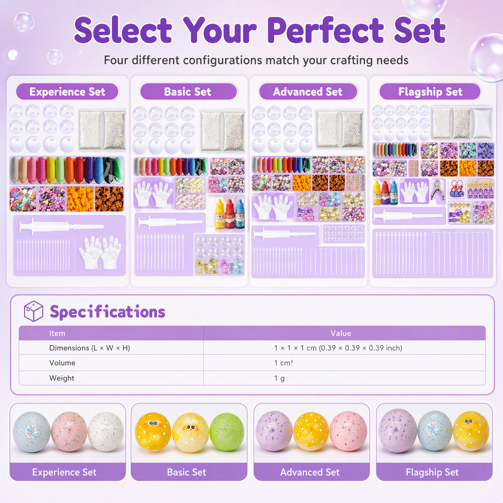 DIY Squeeze Ball Making Kit – mix colorful clay & sparkling fillers, leak-proof slow-rising fun