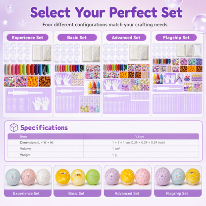 DIY Squeeze Ball Making Kit – mix colorful clay & sparkling fillers, leak-proof slow-rising fun