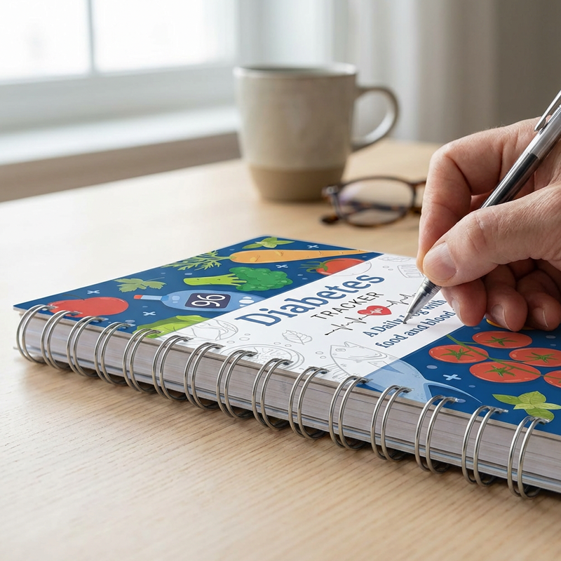 Diabetes Tracker Book with Food List