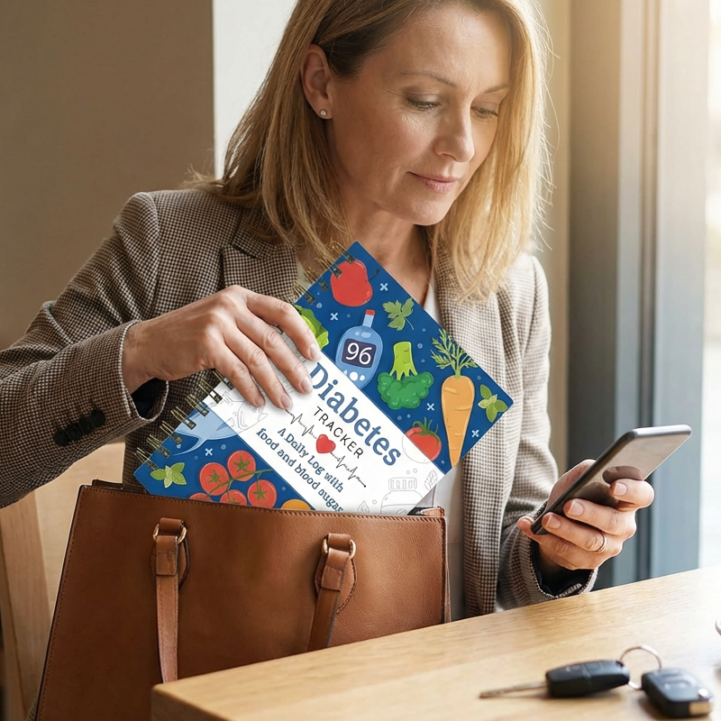 Diabetes Tracker Book with Food List