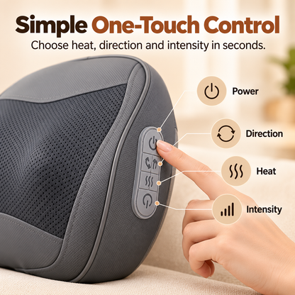 Ergonomic Lumbar Support and Heated Neck Massager Pillow
