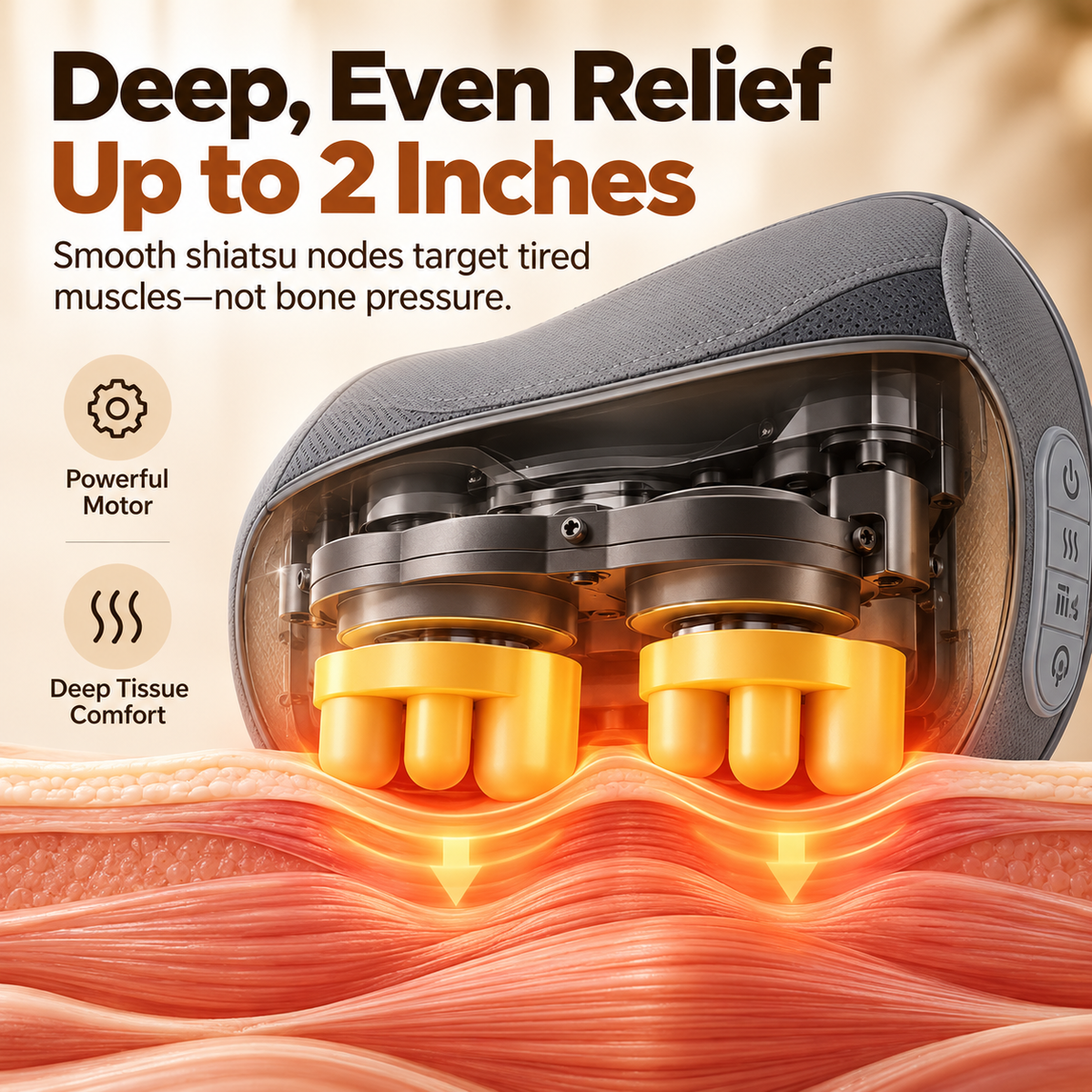 Ergonomic Lumbar Support and Heated Neck Massager Pillow
