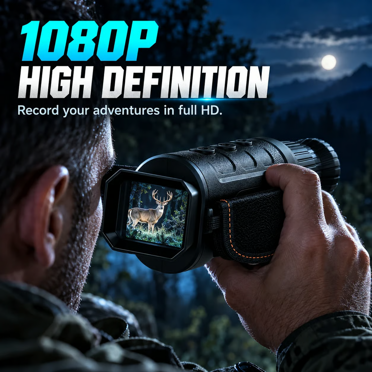 1080P HD Night Vision Monocular – 16X Digital Zoom for Outdoor Adventures & Wildlife Viewing