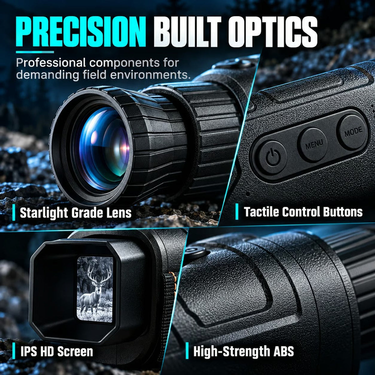 1080P HD Night Vision Monocular – 16X Digital Zoom for Outdoor Adventures & Wildlife Viewing