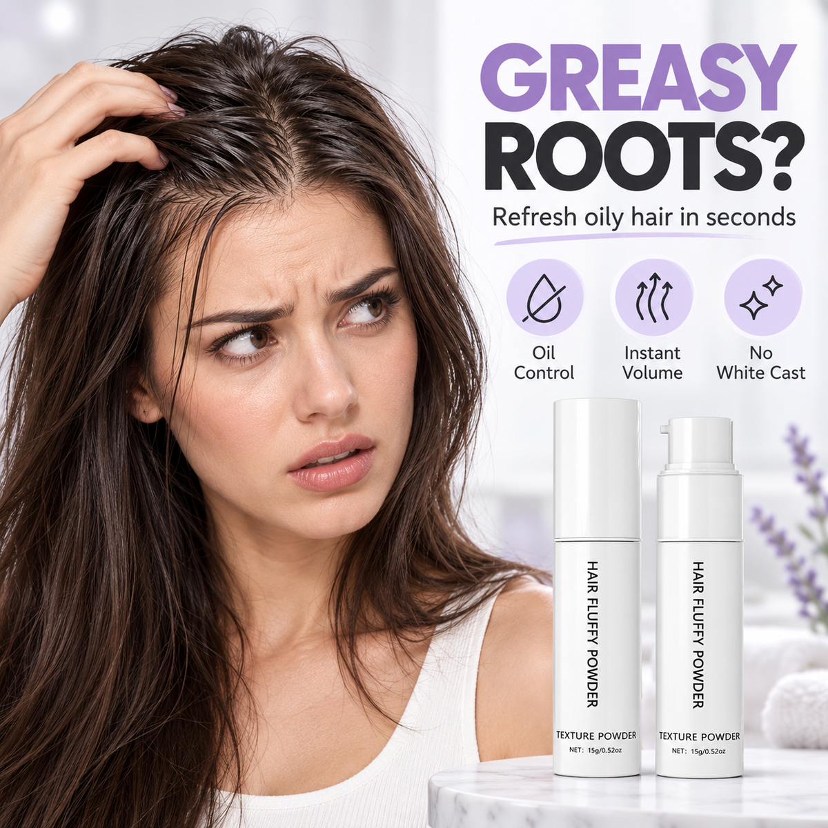 Instant Hair Volumizing Powder Spray for Oily Roots and Flat Hair