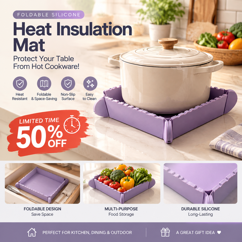 Magnetic Silicone Trivet — Foldable Pot Mat & Mini Tray