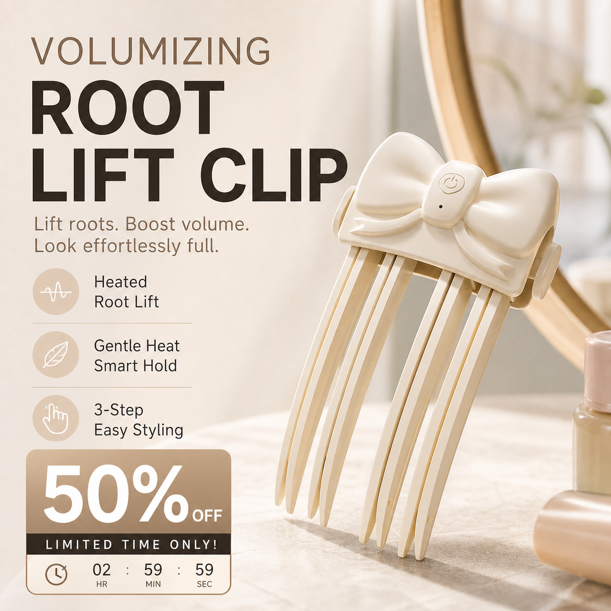 Rechargeable Wireless Hair Root Volumizing Clip