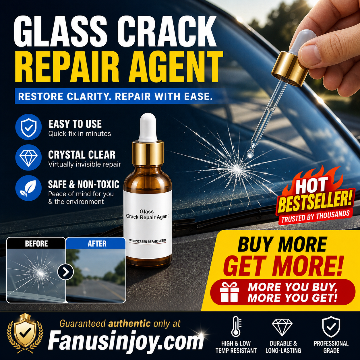 Glass Crack Repair Agent